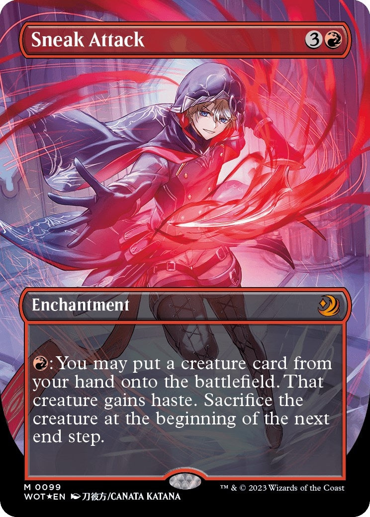 Image for Sneak Attack (Anime Borderless) (Confetti Foil) (99) (Wilds of Eldraine: Enchanting Tales) (WOT) - Magic: The Gathering
