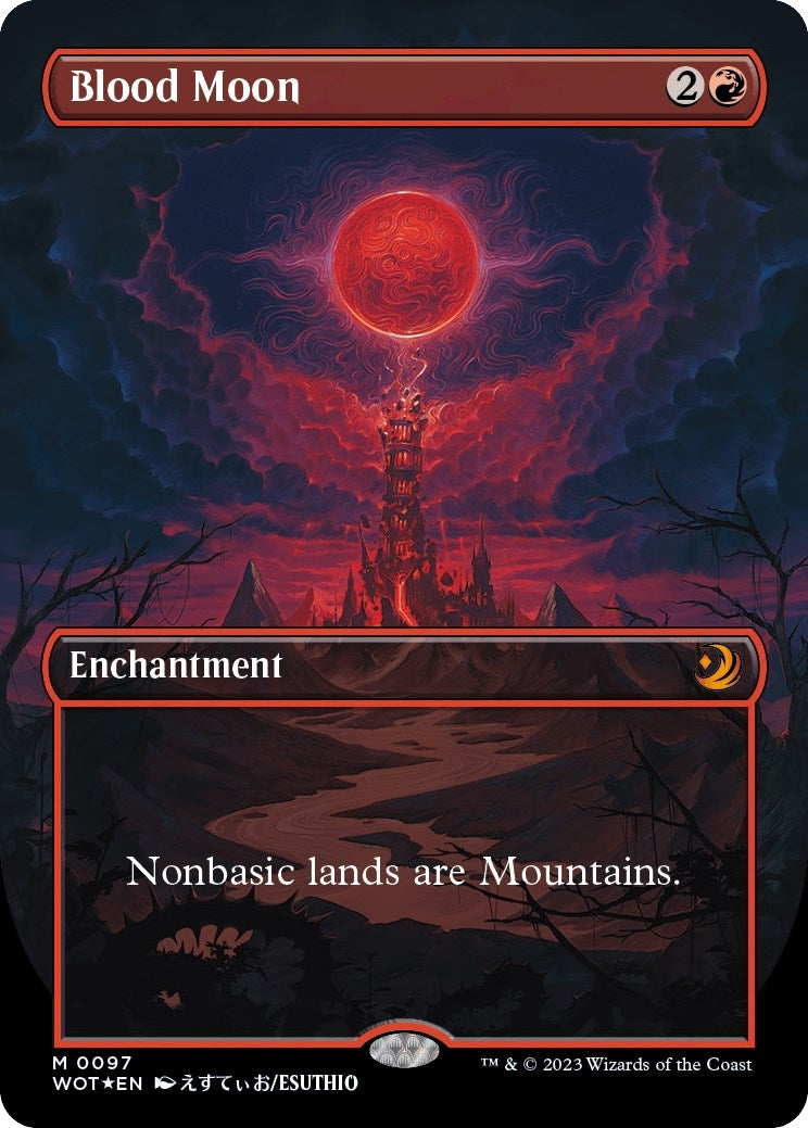 Image for Blood Moon (Anime Borderless) (Confetti Foil) (97) (Wilds of Eldraine: Enchanting Tales) (WOT) - Magic: The Gathering
