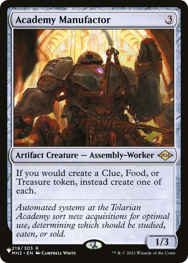 Academy Manufactor (219/303) (The List Reprints)