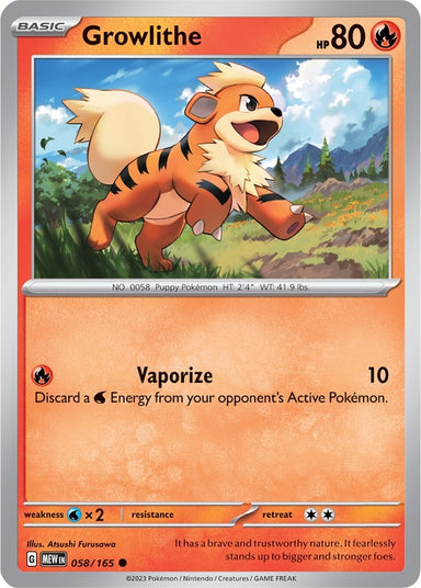 Image for Growlithe (058/165) (SV: Scarlet & Violet 151) - Pokemon