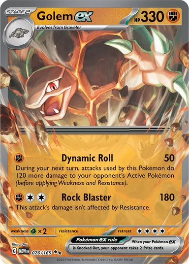 Image for Golem ex (076/165) (MEW) - Pokemon