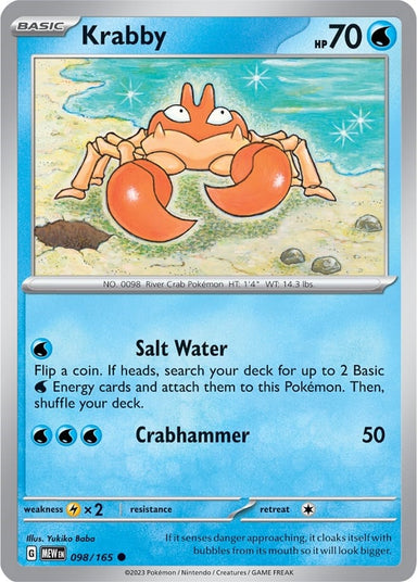 Image for Krabby (098/165) (SV: Scarlet & Violet 151) - Pokemon