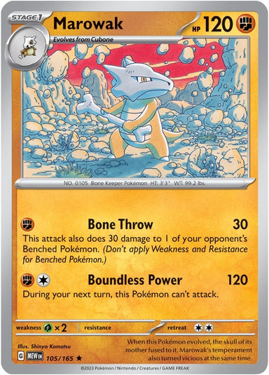 Image for Marowak (105/165) (SV: Scarlet & Violet 151) - Pokemon