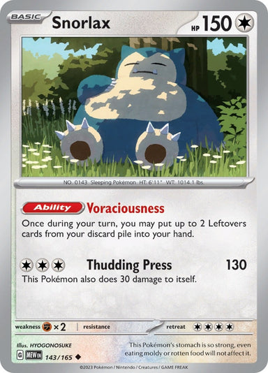 Image for Snorlax (143/165) (SV: Scarlet & Violet 151) - Pokemon
