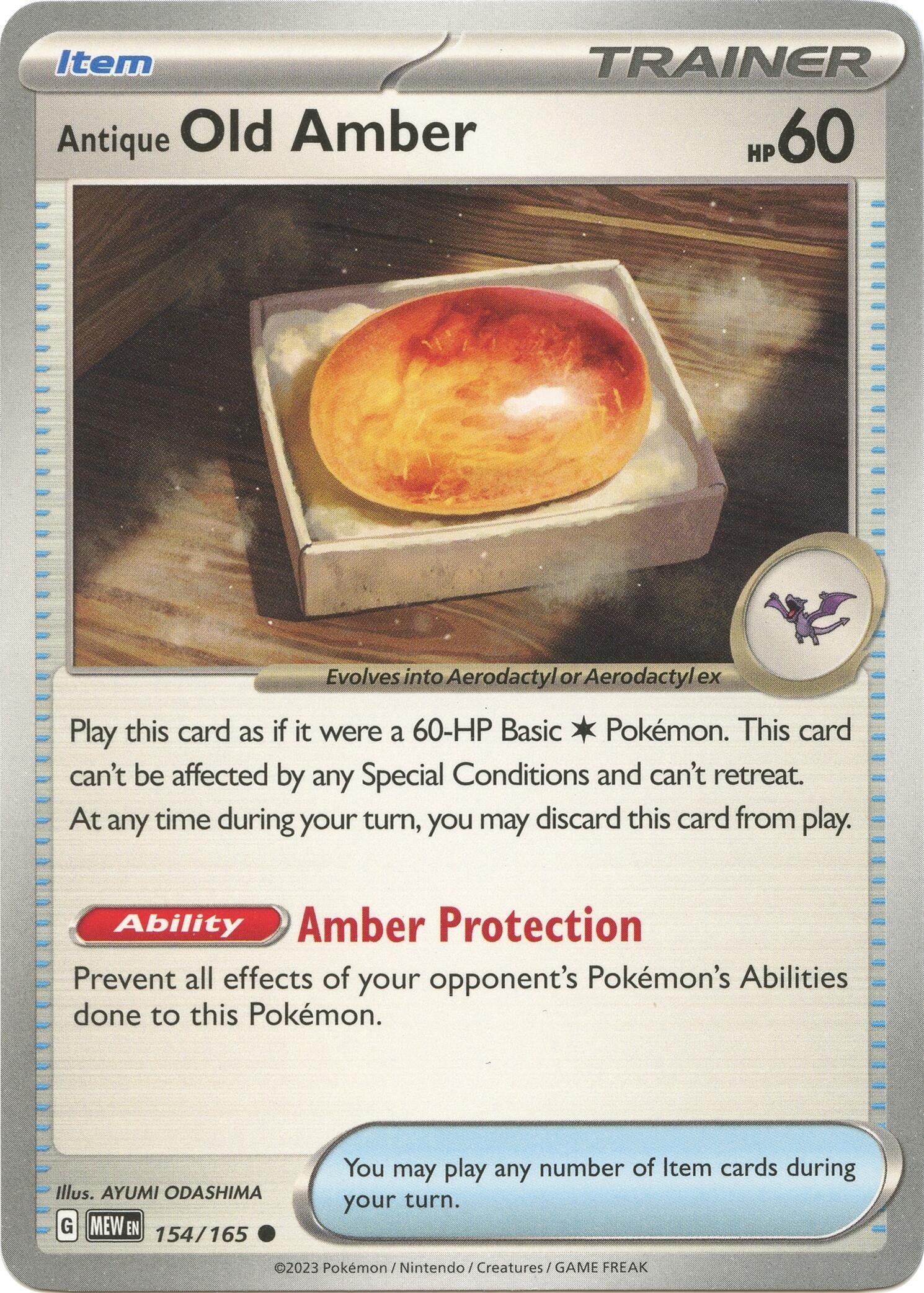 Image for Antique Old Amber (154/165) (SV: Scarlet & Violet 151) - Pokemon
