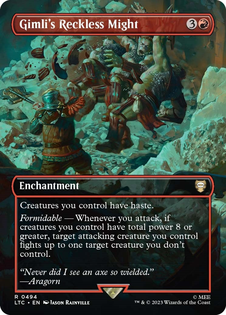 Image for Gimli's Reckless Might (Borderless) (494) - Magic: The Gathering