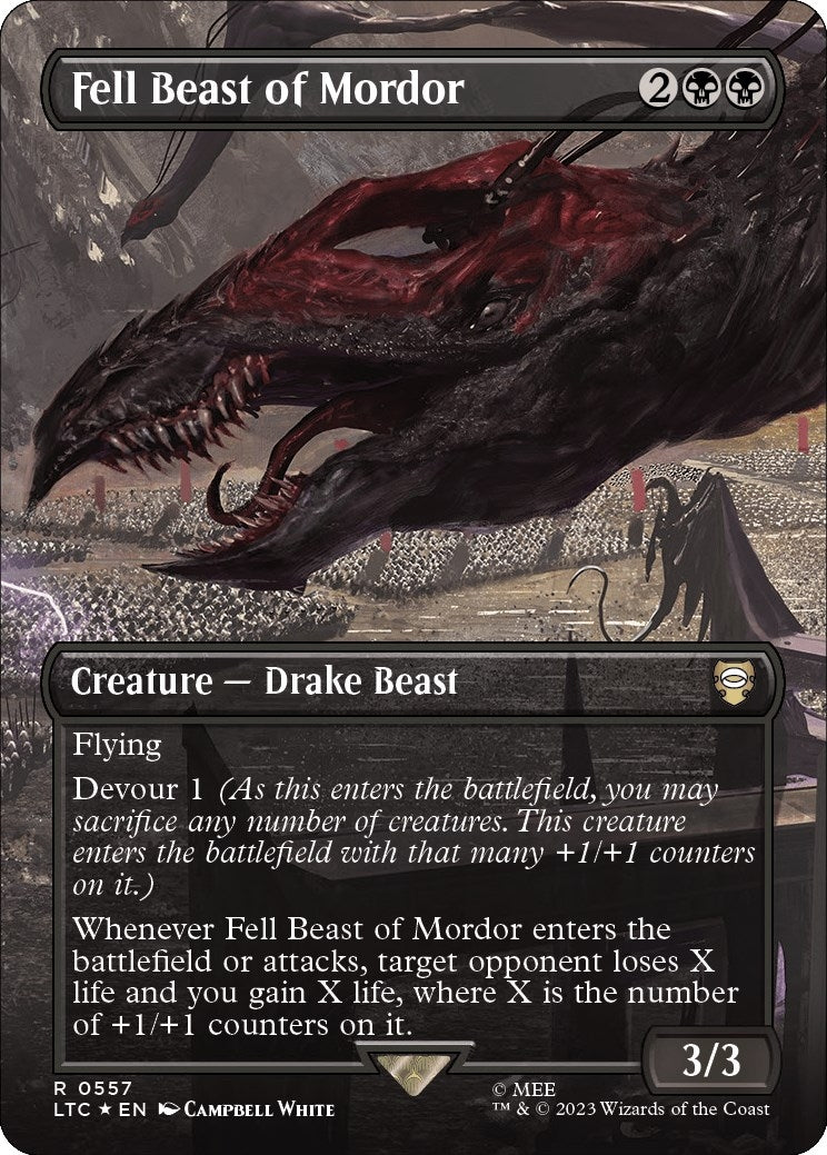 Image for Fell Beast of Mordor (Borderless) (Surge Foil) (557) - Magic: The Gathering