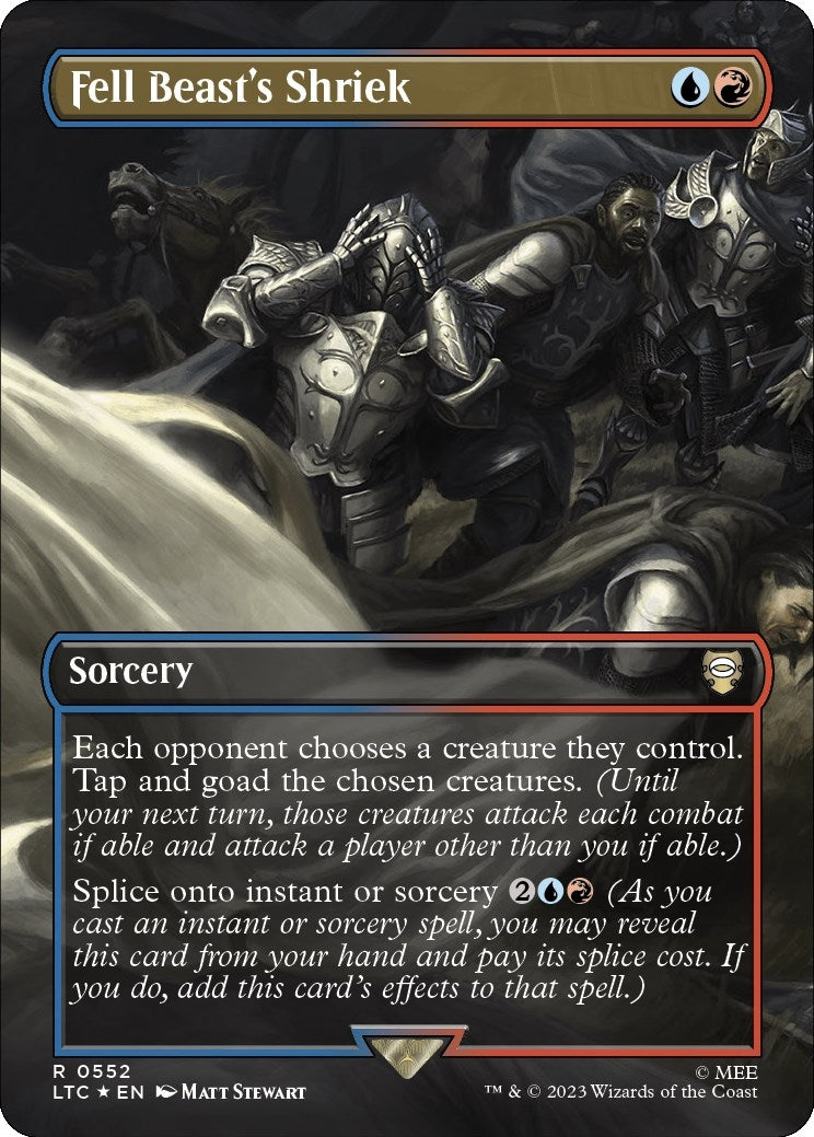 Image for Fell Beast's Shriek (Borderless) (Surge Foil) (552) - Magic: The Gathering
