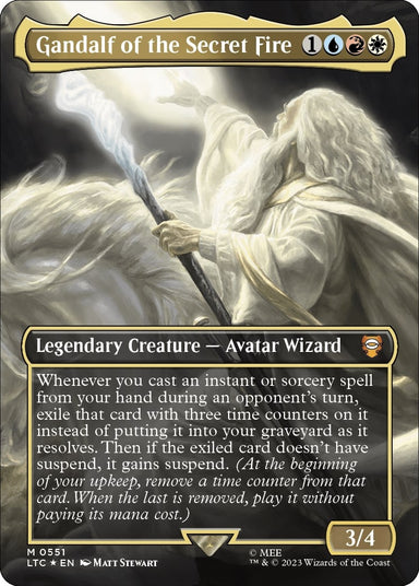 Image for Gandalf of the Secret Fire (Borderless) (Surge Foil) (551) (LTC) - Magic: The Gathering