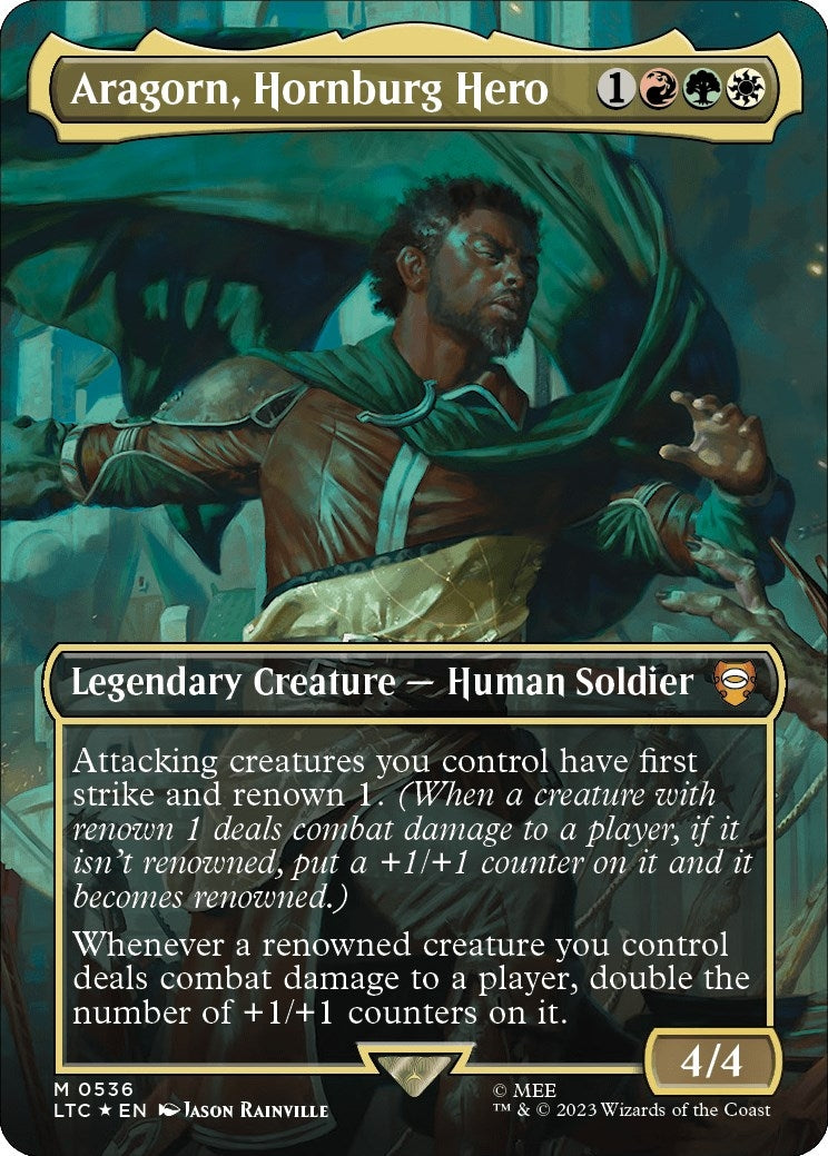 Image for Aragorn, Hornburg Hero (Borderless) (Surge Foil) (536) - Magic: The Gathering