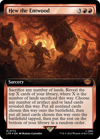Image for Hew the Entwood (Extended Art) (Surge Foil) (772) (LTR) - Magic: The Gathering