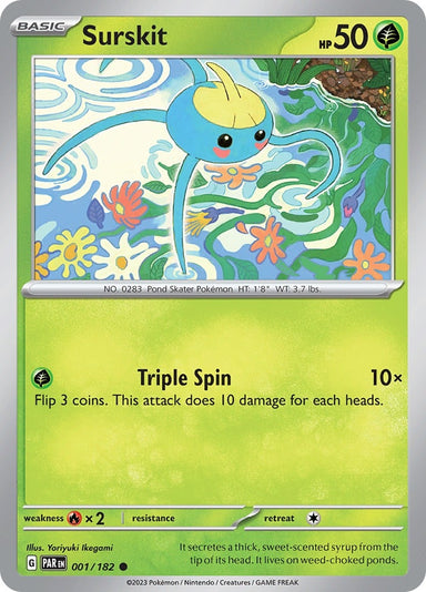 Image for Surskit (001/182) (SV04: Paradox Rift) (PAR) - Pokemon