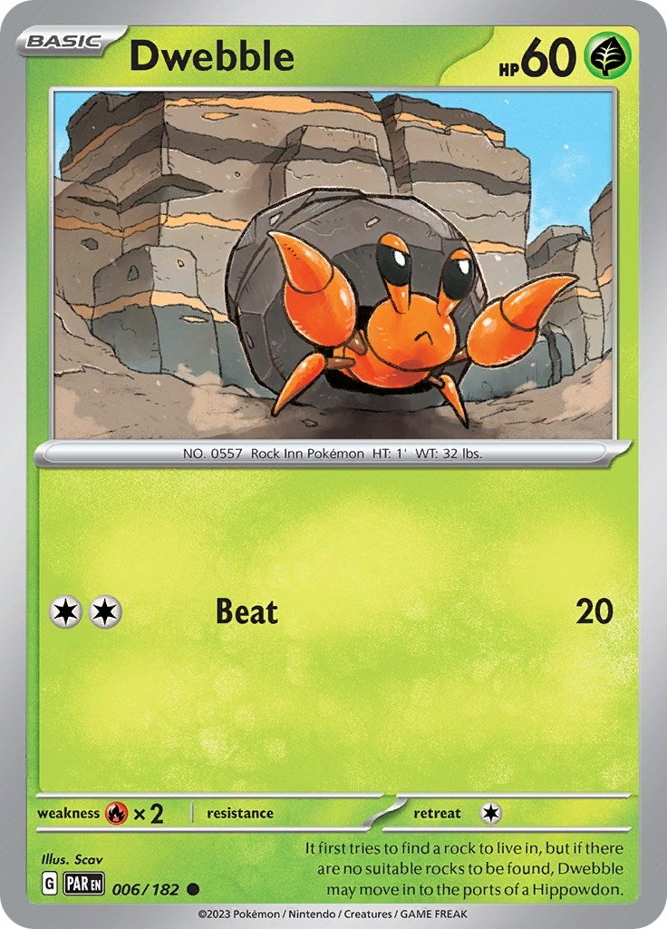 Image for Dwebble (006/182) (SV04: Paradox Rift) (PAR) - Pokemon