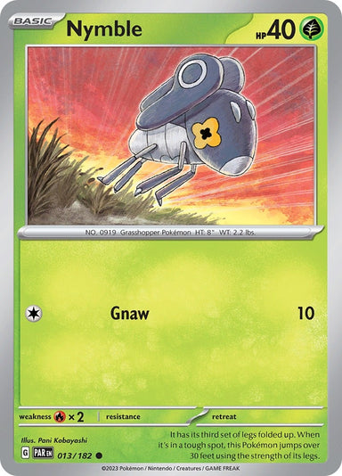 Image for Nymble (013/182) (SV04: Paradox Rift) (PAR) - Pokemon