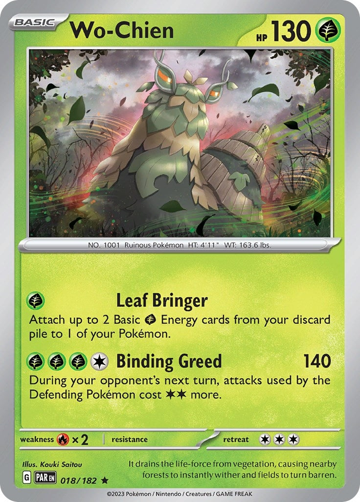 Image for Wo-Chien (018/182) (SV04: Paradox Rift) (PAR) - Pokemon