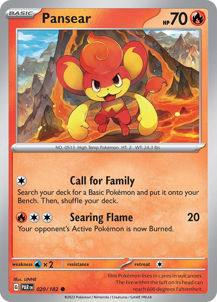 Image for Pansear (020/182) (SV04: Paradox Rift) (PAR) - Pokemon