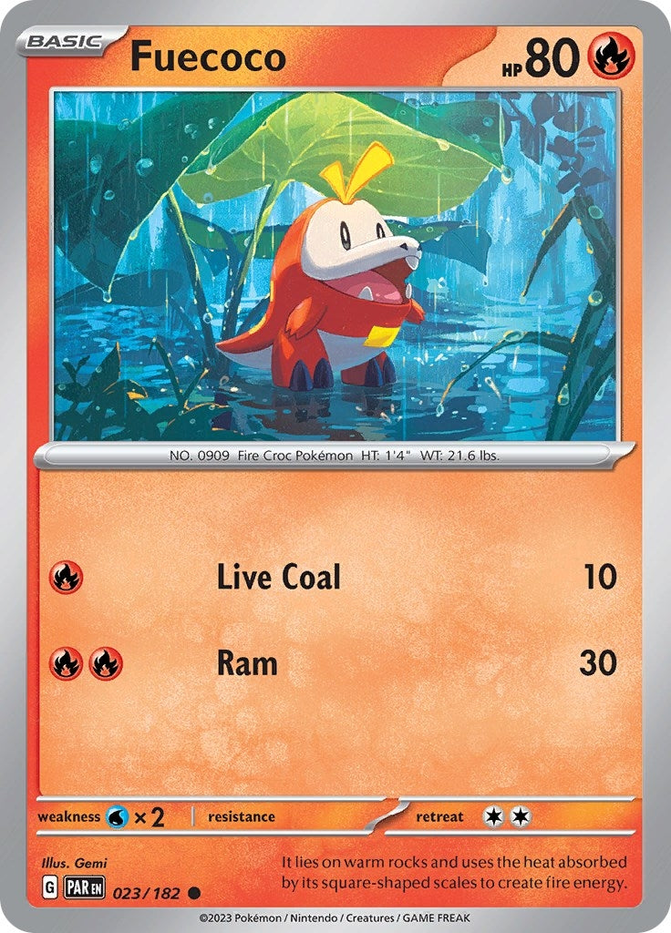 Image for Fuecoco (023/182) (SV04: Paradox Rift) (PAR) - Pokemon