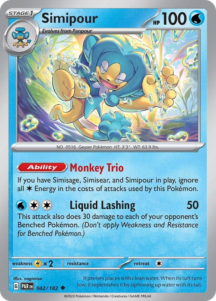 Image for Simipour (042/182) (SV04: Paradox Rift) (PAR) - Pokemon