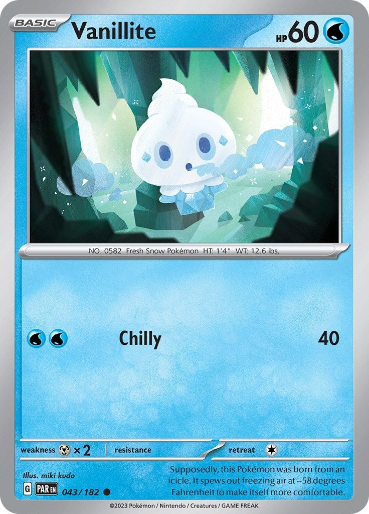 Image for Vanillite (043/182) (SV04: Paradox Rift) (PAR) - Pokemon