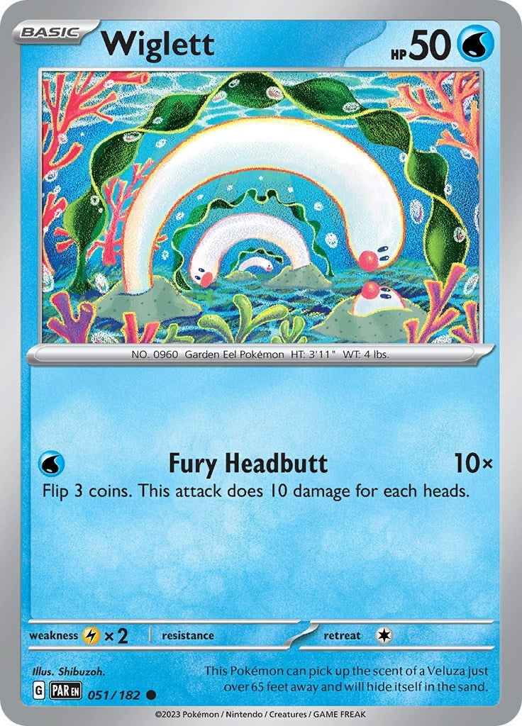 Image for Wiglett (051/182) (SV04: Paradox Rift) (PAR) - Pokemon