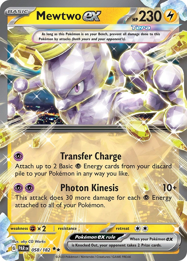 Image for Mewtwo ex (058/182) (SV04: Paradox Rift) (PAR) - Pokemon