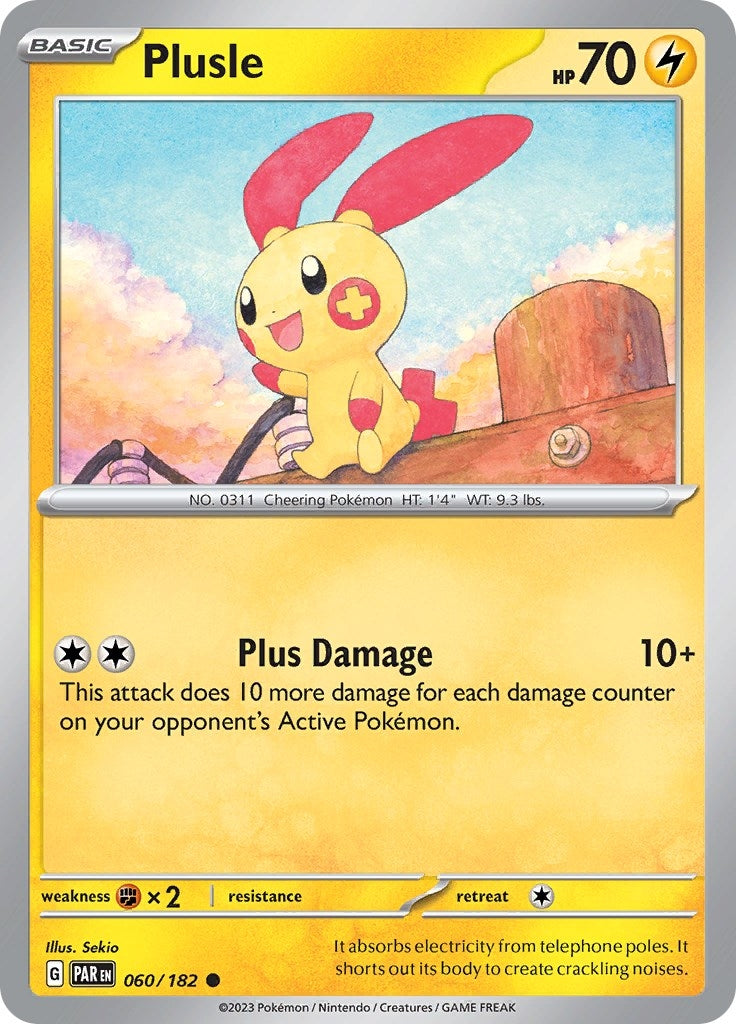 Image for Plusle (060/182) (SV04: Paradox Rift) (PAR) - Pokemon
