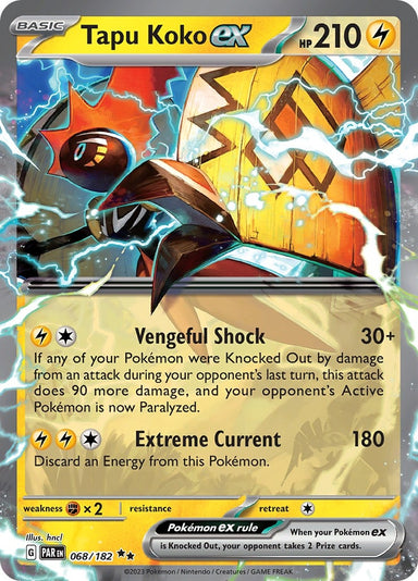 Image for Tapu Koko ex (068/182) (SV04: Paradox Rift) (PAR) - Pokemon
