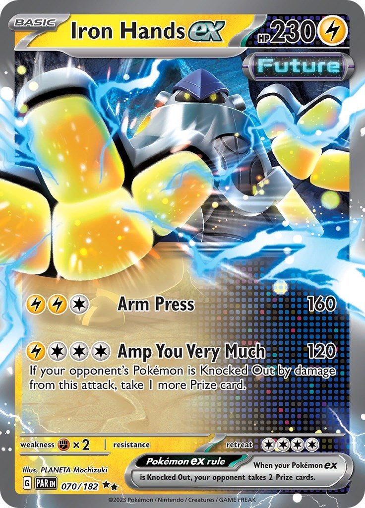 Image for Iron Hands ex (070/182) (SV04: Paradox Rift) (PAR) - Pokemon
