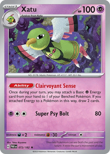 Image for Xatu (072/182) (SV04: Paradox Rift) (PAR) - Pokemon