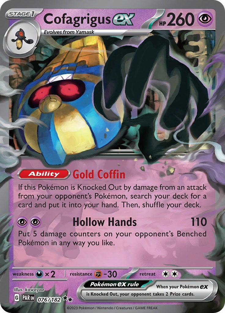 Image for Cofagrigus ex (076/182) (SV04: Paradox Rift) (PAR) - Pokemon