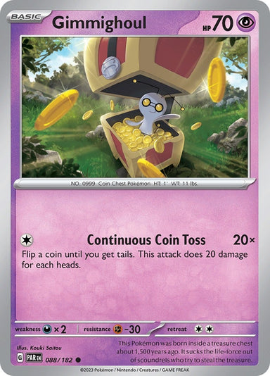 Image for Gimmighoul (088/182) (SV04: Paradox Rift) (PAR) - Pokemon