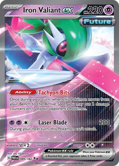 Image for Iron Valiant ex (089/182) (SV04: Paradox Rift) (PAR) - Pokemon