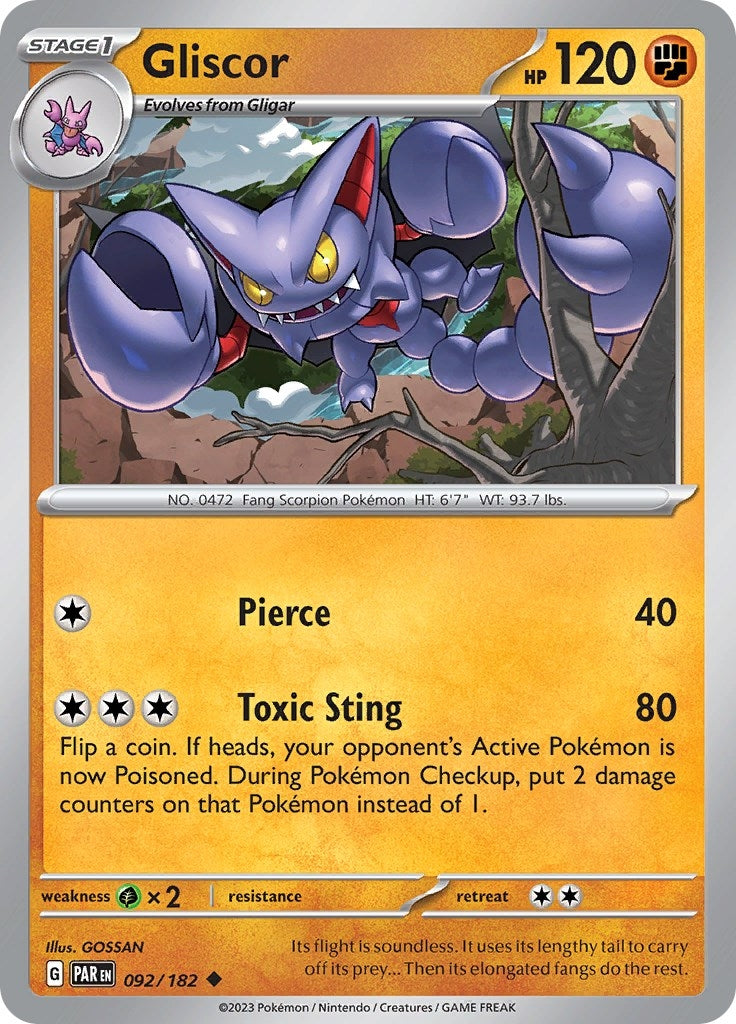 Image for Gliscor (092/182) (SV04: Paradox Rift) (PAR) - Pokemon