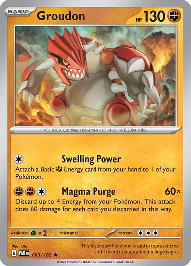 Image for Groudon (093/182) (SV04: Paradox Rift) (PAR) - Pokemon