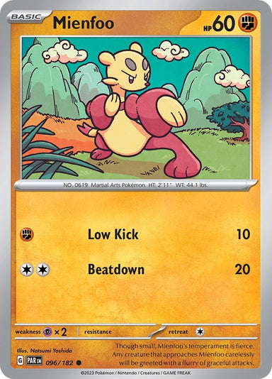Image for Mienfoo (096/182) (SV04: Paradox Rift) (PAR) - Pokemon