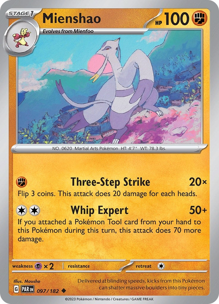 Image for Mienshao (097/182) (SV04: Paradox Rift) (PAR) - Pokemon