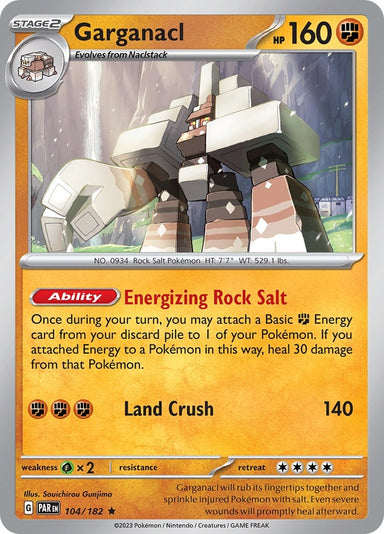 Image for Garganacl (104/182) (SV04: Paradox Rift) (PAR) - Pokemon