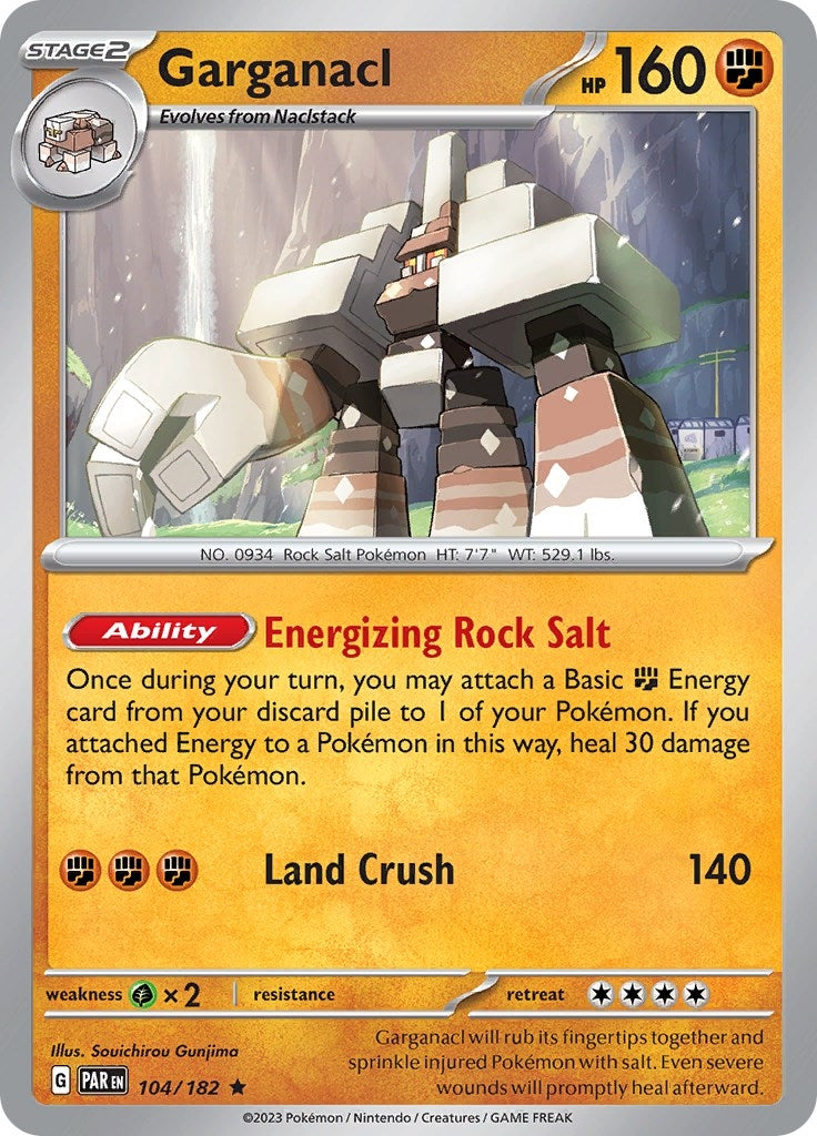Image for Garganacl (104/182) (SV04: Paradox Rift) (PAR) - Pokemon