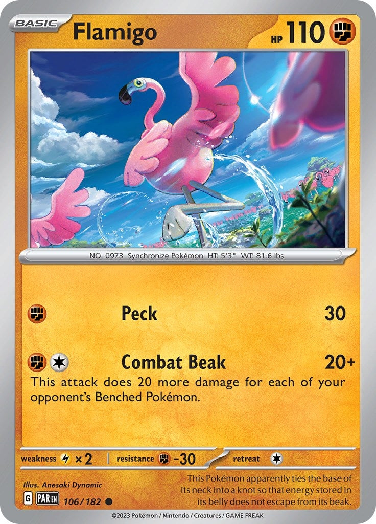 Image for Flamigo (106/182) (SV04: Paradox Rift) (PAR) - Pokemon