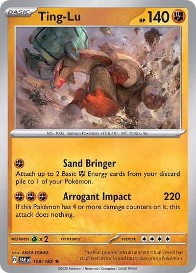 Image for Ting-Lu (109/182) (SV04: Paradox Rift) (PAR) - Pokemon