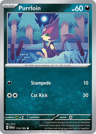 Image for Purrloin (114/182) (SV04: Paradox Rift) (PAR) - Pokemon