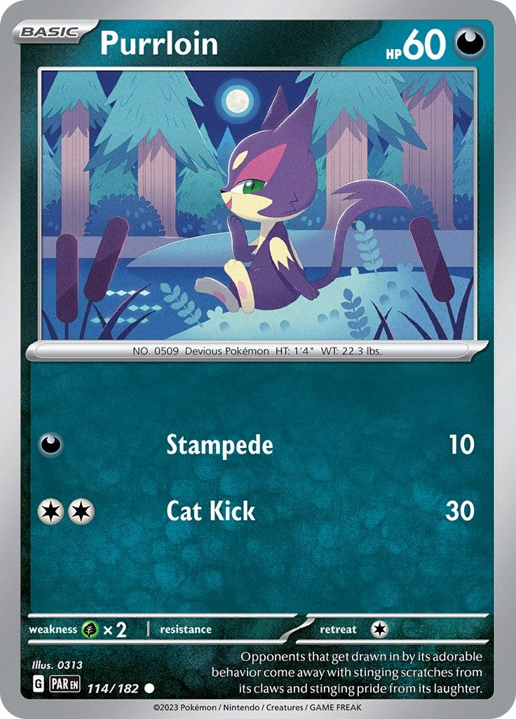 Image for Purrloin (114/182) (SV04: Paradox Rift) (PAR) - Pokemon
