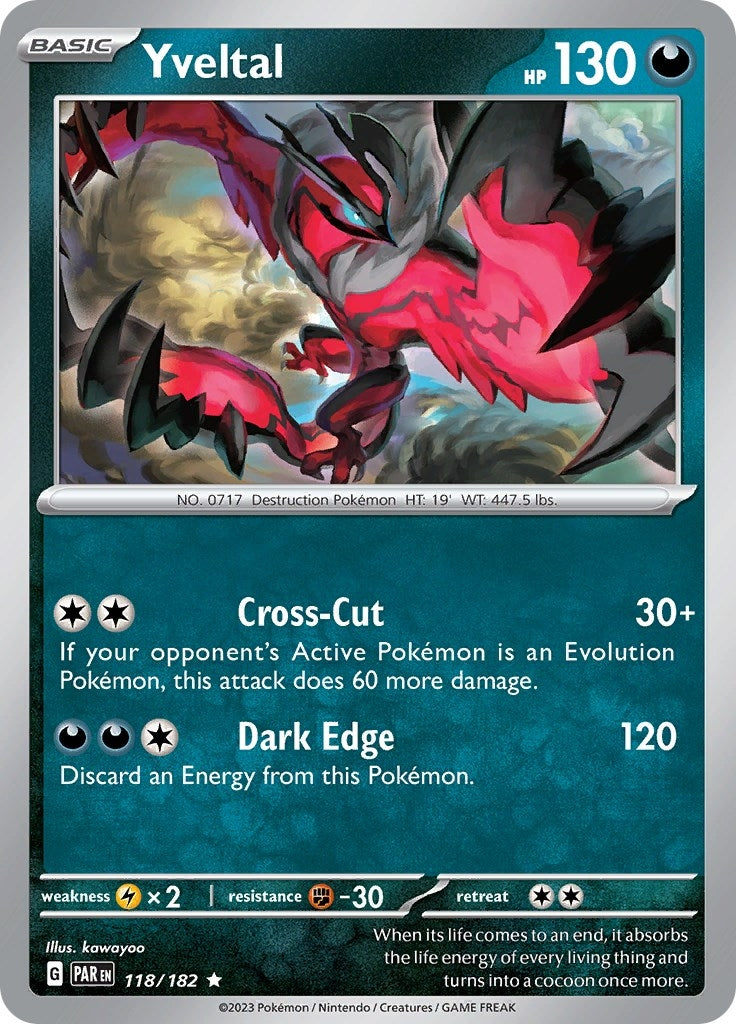 Image for Yveltal (118/182) (SV04: Paradox Rift) (PAR) - Pokemon