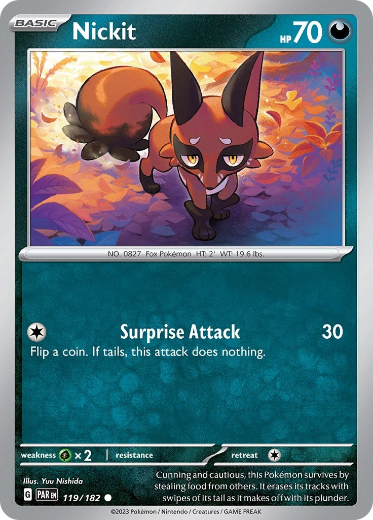 Image for Nickit (119/182) (SV04: Paradox Rift) (PAR) - Pokemon