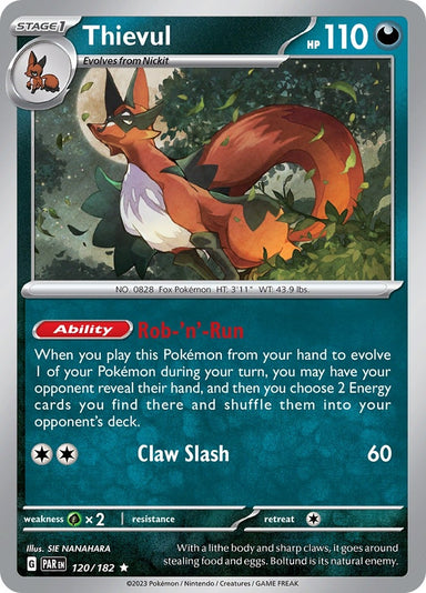 Image for Thievul (120/182) (SV04: Paradox Rift) (PAR) - Pokemon