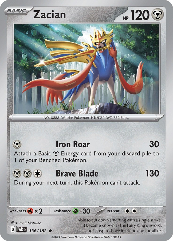Image for Zacian (136/182) (SV04: Paradox Rift) (PAR) - Pokemon