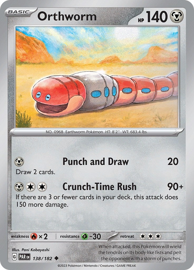 Image for Orthworm (138/182) (SV04: Paradox Rift) (PAR) - Pokemon