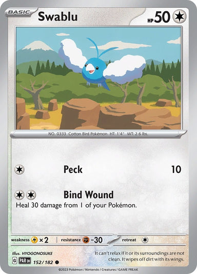 Image for Swablu (152/182) (SV04: Paradox Rift) (PAR) - Pokemon