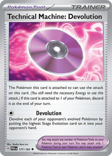 Image for Technical Machine: Devolution (177/182) (SV04: Paradox Rift) (PAR) - Pokemon