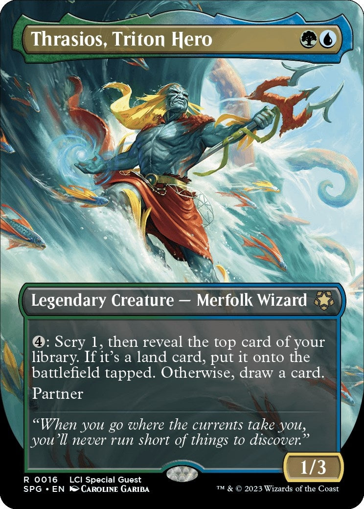 Image for Thrasios, Triton Hero (Borderless) (16) (Special Guests) - Magic: The Gathering